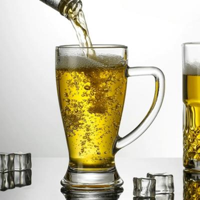 380ml/430ml Wheat Beer Glass Transparent Craft Beer Glass with Handle Cocktail Glass Bar Glassware Drinking Glasses Water Bottle