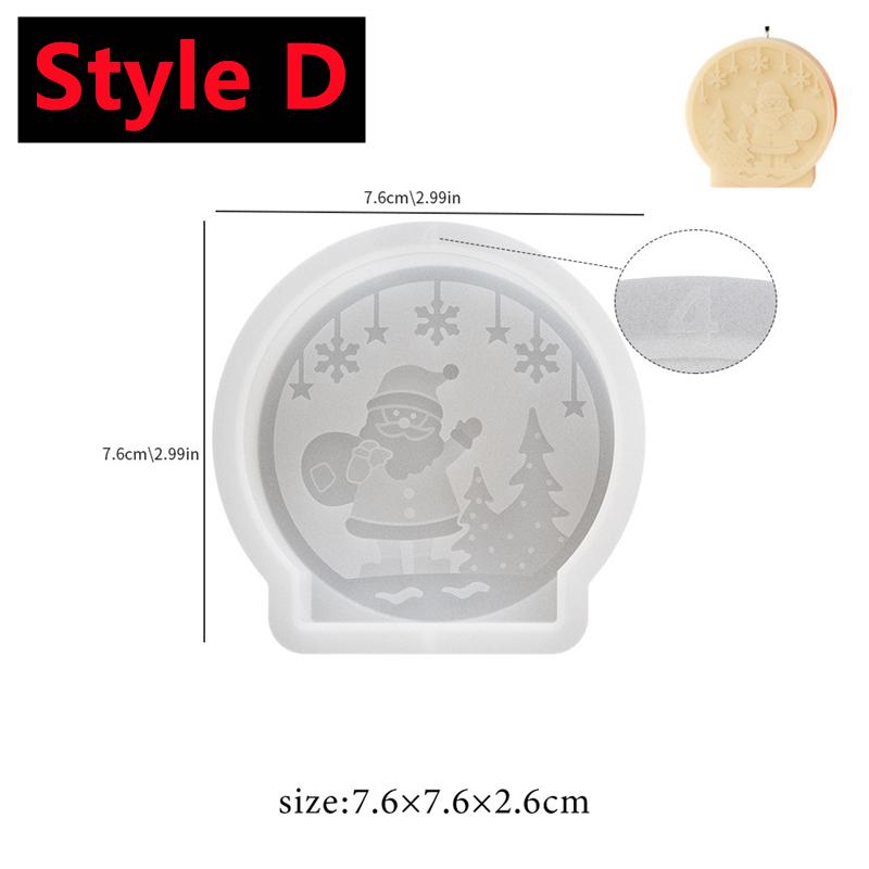 New Christmas Crystal Ball Candle Silicone Mold Handmade Christmas Tree Snowman Elk Fragrance Ornaments Aroma Plaster Molds Gift