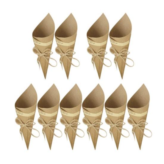 10Pcs Favour Boxes DIY Eco-friendly Exquisite Delicate Charming Decorative Lace-Up Wrapping Paper Flower Tube Holders Wedding Supplies