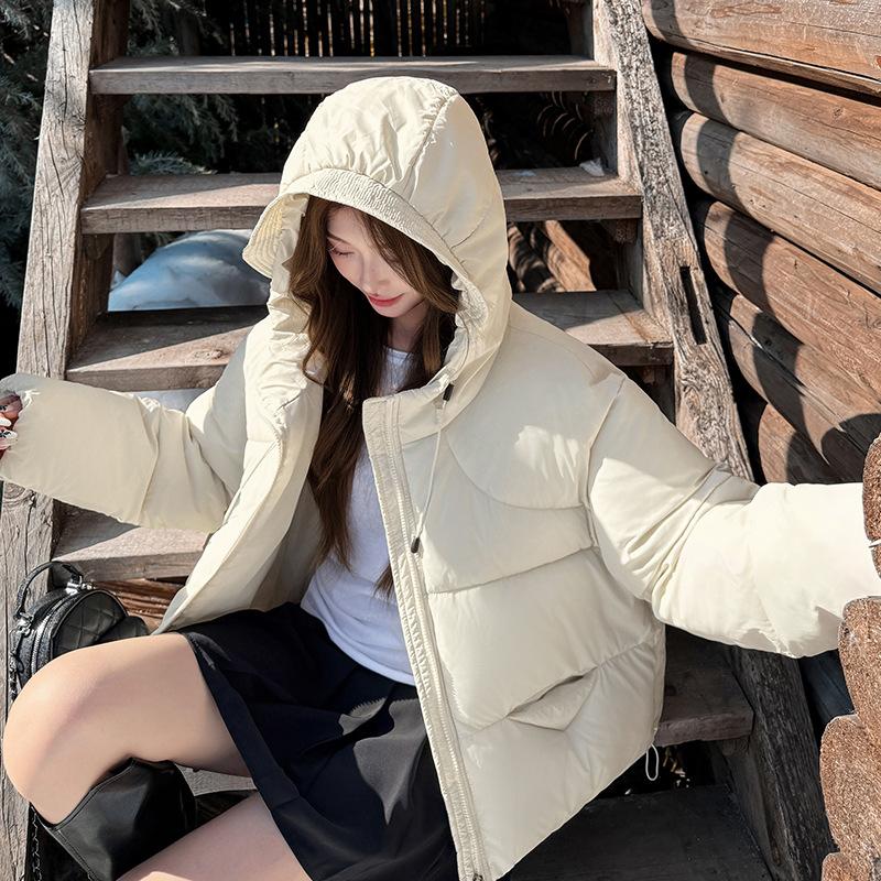 Women's Short Hooded Loose Thickened Warm Jacket