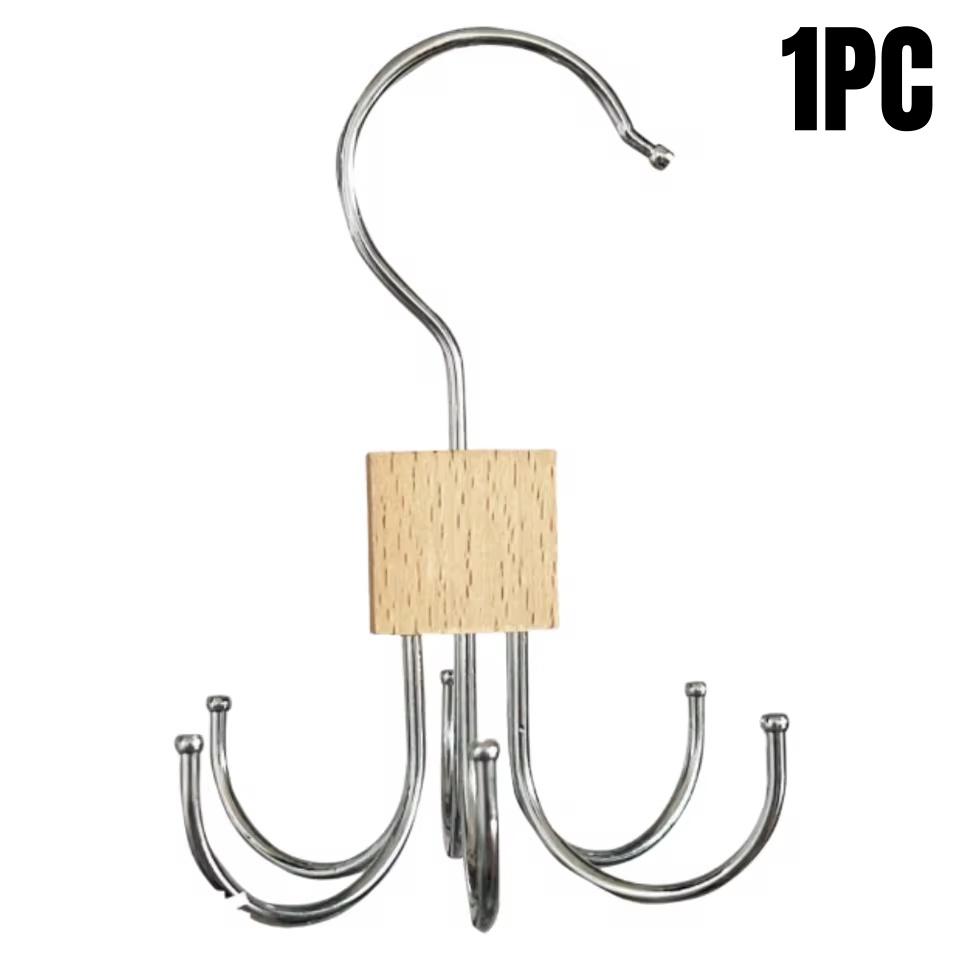 1/2/3/5Pcs 360° Rotating Storage Hanger Hook Multi-Claw Metal Belts Rack Wardrobe Organizer Bras Ties Scarves Closet Supplies
