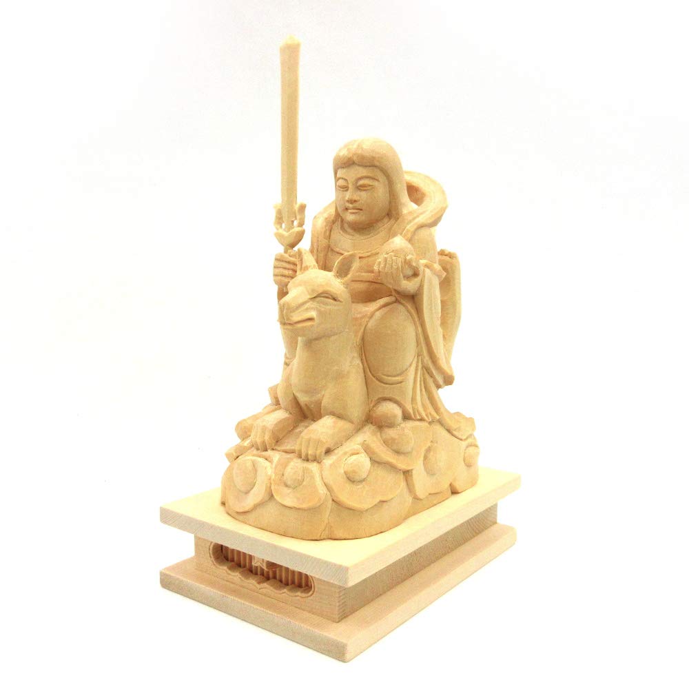 

special Buddha statue Daiyoshini Tenkitsune high quality wood carving made of cypress with square pedestal 14235 Kurita s [Various Tenjin] statue,