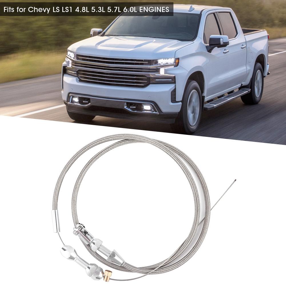 36in Stainless Steel Braided Throttle Gas Cable Wire Fits for Chevy LS LS1 4.8L 5.3L 5.7L 6.0L ENGINES