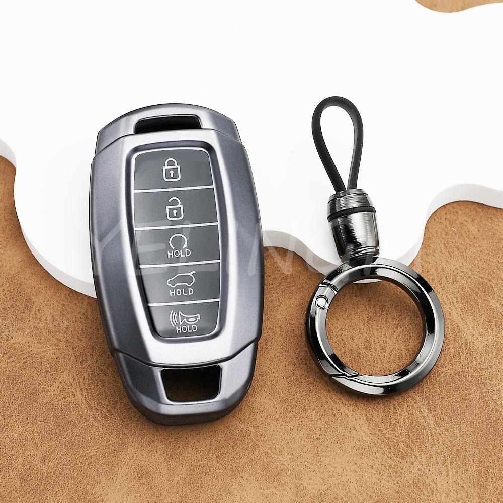 Gun Grey Tpu Protector Car Key Cover Case For Hyundai Accent Azera I30 Ix35 Kona Encino Grandeur Palisade Santa Fe Solaris