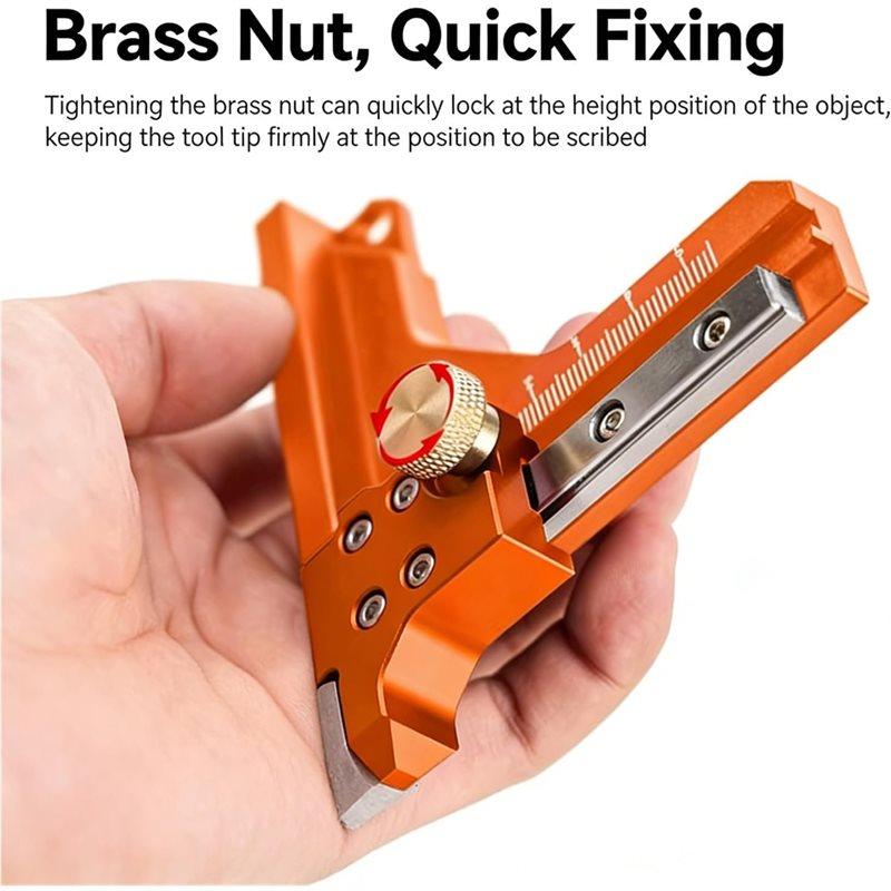 Premium-Adjustable Table Saw Depth Gauge Aluminum Alloy Saw Blade Fixed Height Ruler Table Saw Depth Adjustment Tool