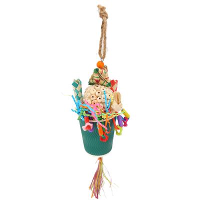 Foraging Trap Cup Bird Toy Interactive Fun Colorful Parrot Foraging Toy for Parakeet Conure