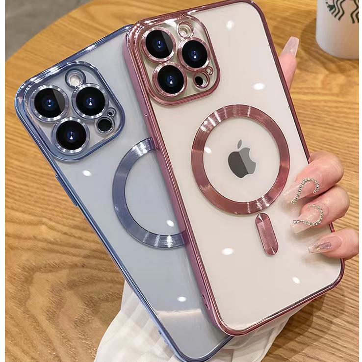 MagSafe-Compatible iPhone 17 Case with CD Pattern & Lens Film - Transparent Protective Cover