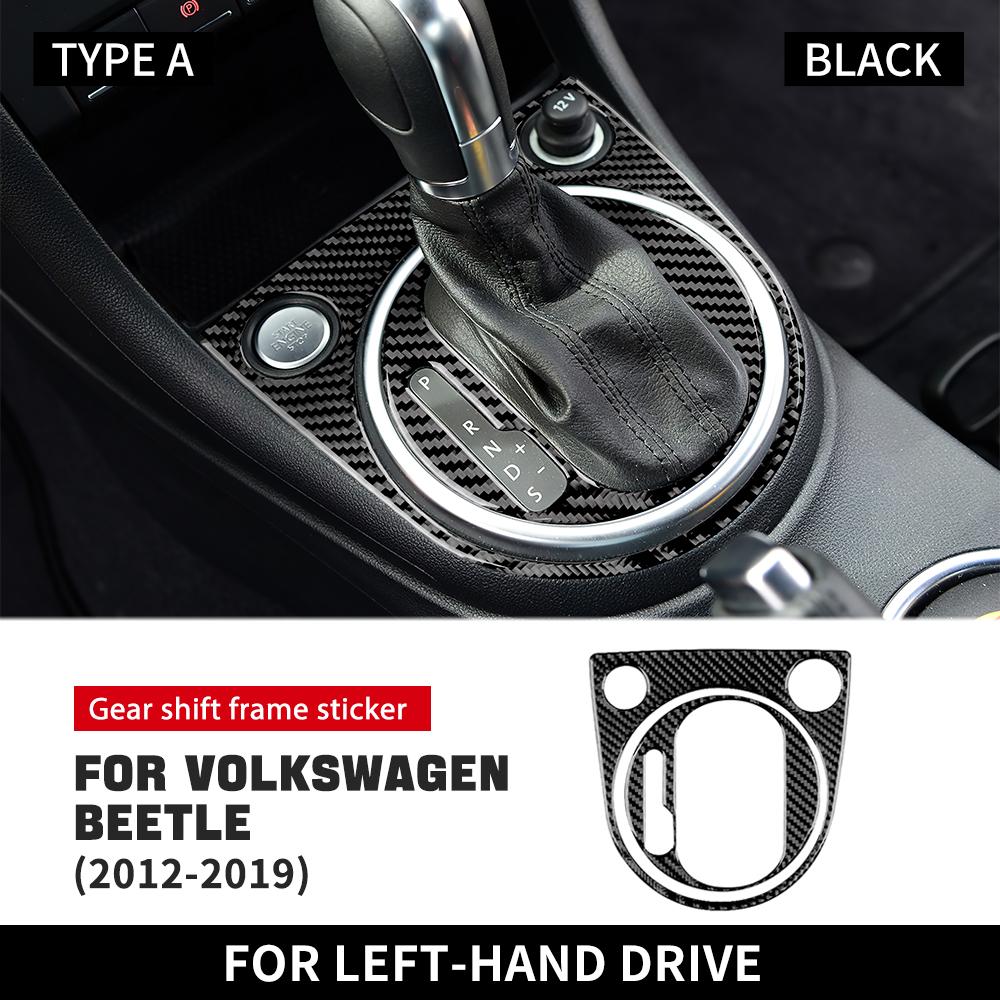 Real Soft Carbon Fiber For Volkswagen Beetle 2012 2013 2014 2015 2016 2017 2018 2019 Car Gear Shift Panel Sticker Accessories