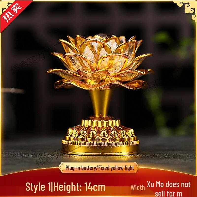 Seven-Color Lotus Bodhisattva Plug-in Offering Lamp for Buddha Hall, Year of the Horse.