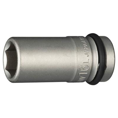 TONE Langer Steckschlüsseleinsatz für Schlagschrauber Antriebswinkel Schlüsselweite 16mm HP4NV-16L 12,7mm (1/2 ")