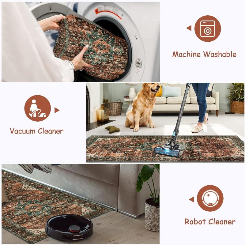 Ultratenký Pratelný Vintage Oblastní Koberec Boho Protiskluzový Vstupní Koberec Koberec do Obývacího Pokoje Vstupní Rohožka Koberec do Kuchyně Prádelny Koupelny Ložnice Modlitební Koberce