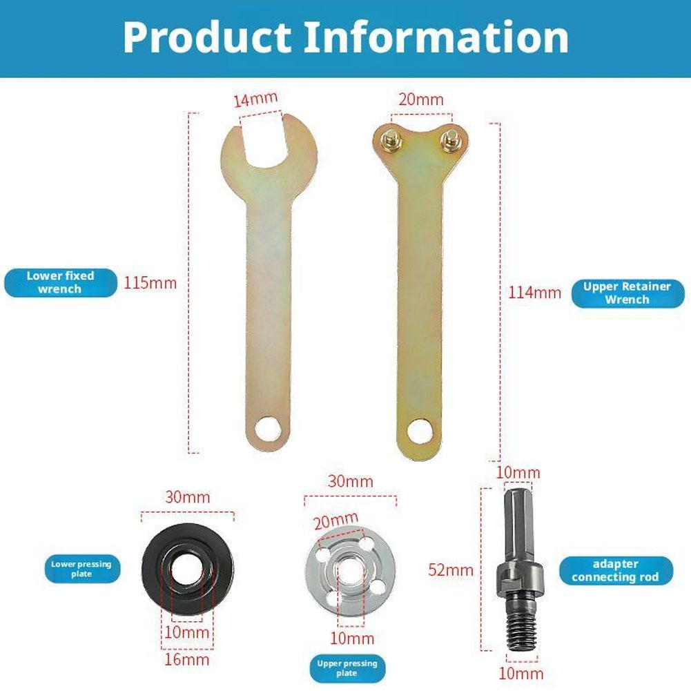 5pcs/set 10mm Electric Drill Conversion Angle Grinder Connecting Rod Cutting Disc Polishing Wheel Metals Handle Holder Adapter