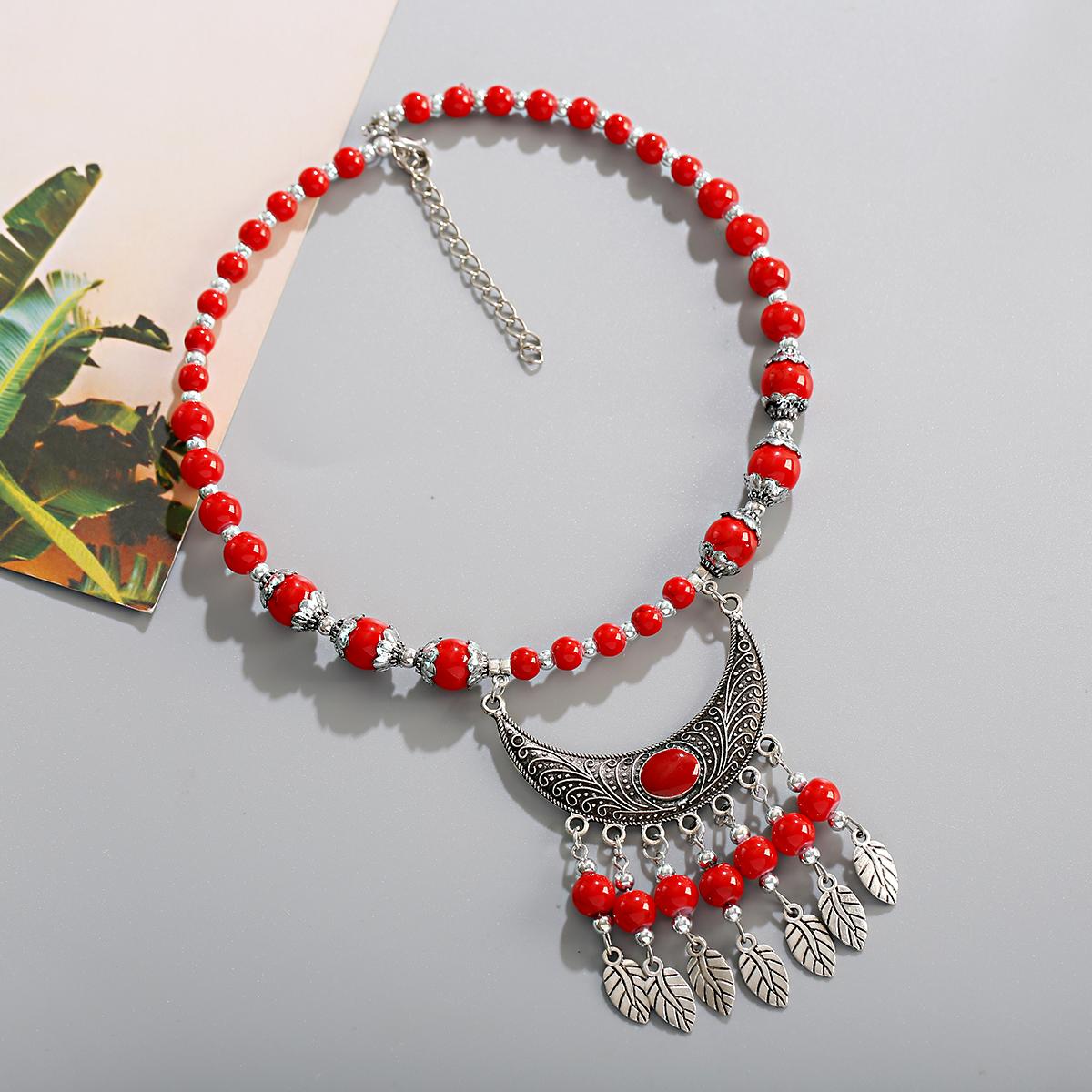 

Богемный этнический стиль Натуральный камень Бирюза Ожерелье Сплав Подвеска Металлическое перо Кисточка Ожерелье Циркон Аксессуары Женское