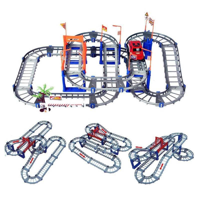 Variety Assembled City Rail Car Electric Track Car Double Layer Toys Children's Track Train