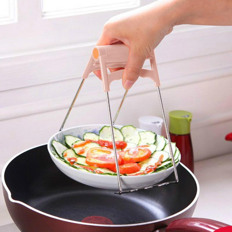 Silicone Anti-scalding Gloves Set Stainless Steel Non-slip Casserole Clamp Bowl Remover Household Anti-scald Silicone Gasket