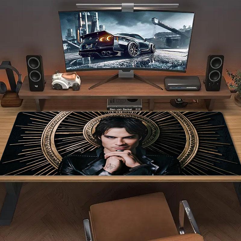 Damon Salvatore Collage Large Size Mouse Pad Large Gaming Table Cushion Nonslip Laptop Tablet Big Mousepad Xxl Mat Mini Pc Playmat With Lock Edge