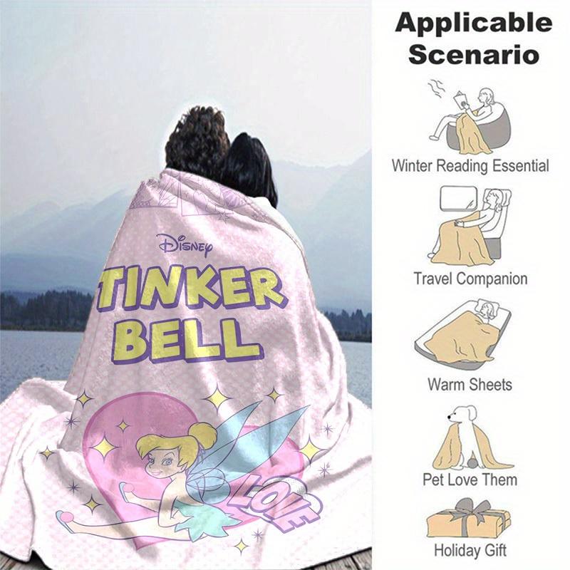 1pc, Disney Tinker Bell Home Decor Flannel Blanket, Gift for Bedroom, Living Room, Travel, Camping