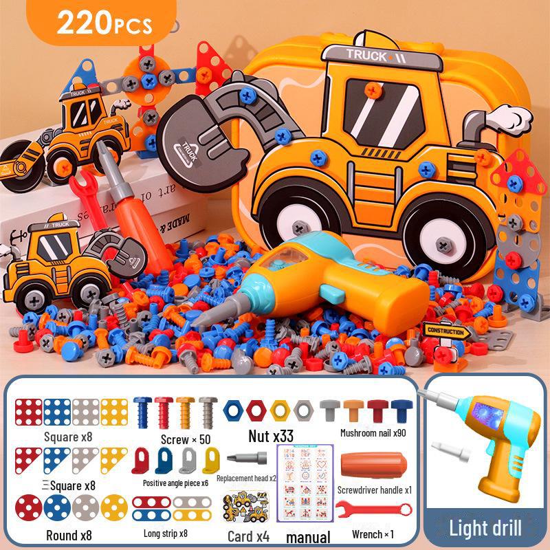 Children's Educational Screw Assembly Toy: Electric Drill & Tool Box for Boys