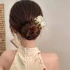 Elegant Flower Hairpin For Women Sweety Peony U Shaped Hair Stick Girls Fashionable Hair Accessories Gauze Floral Hair Pin NEW