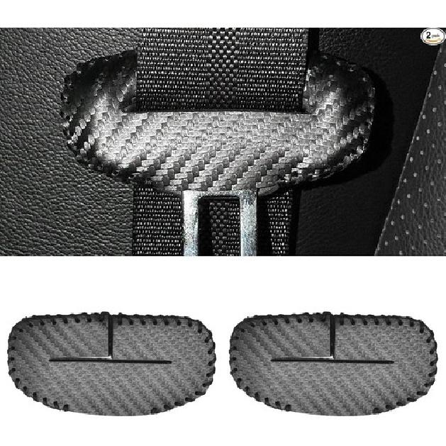 Seat Belt Buckle Cover Carbon Fiber Leather Seatbelt Clip Protector Decorati