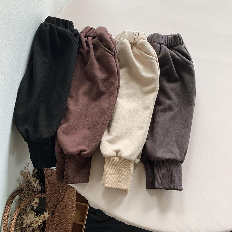 Kids Casual Loose Solid Cotton Flying Squirrel Harem Pants For Toddler Boys And Girls