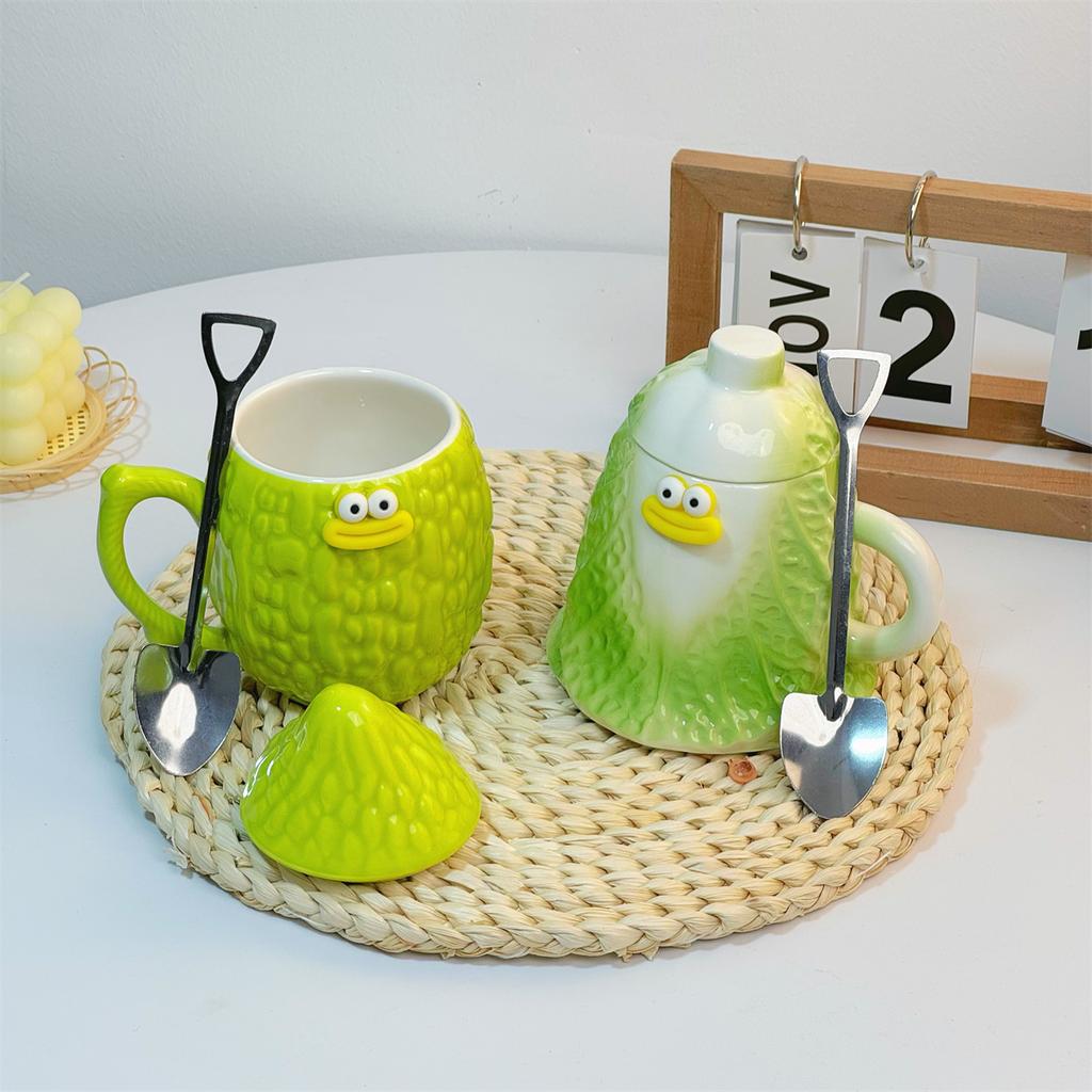 Creative and Quirky Cabbage Cup Abstract Bitter Gourd Mug for Friends Gifts for Couples Wealth Cup