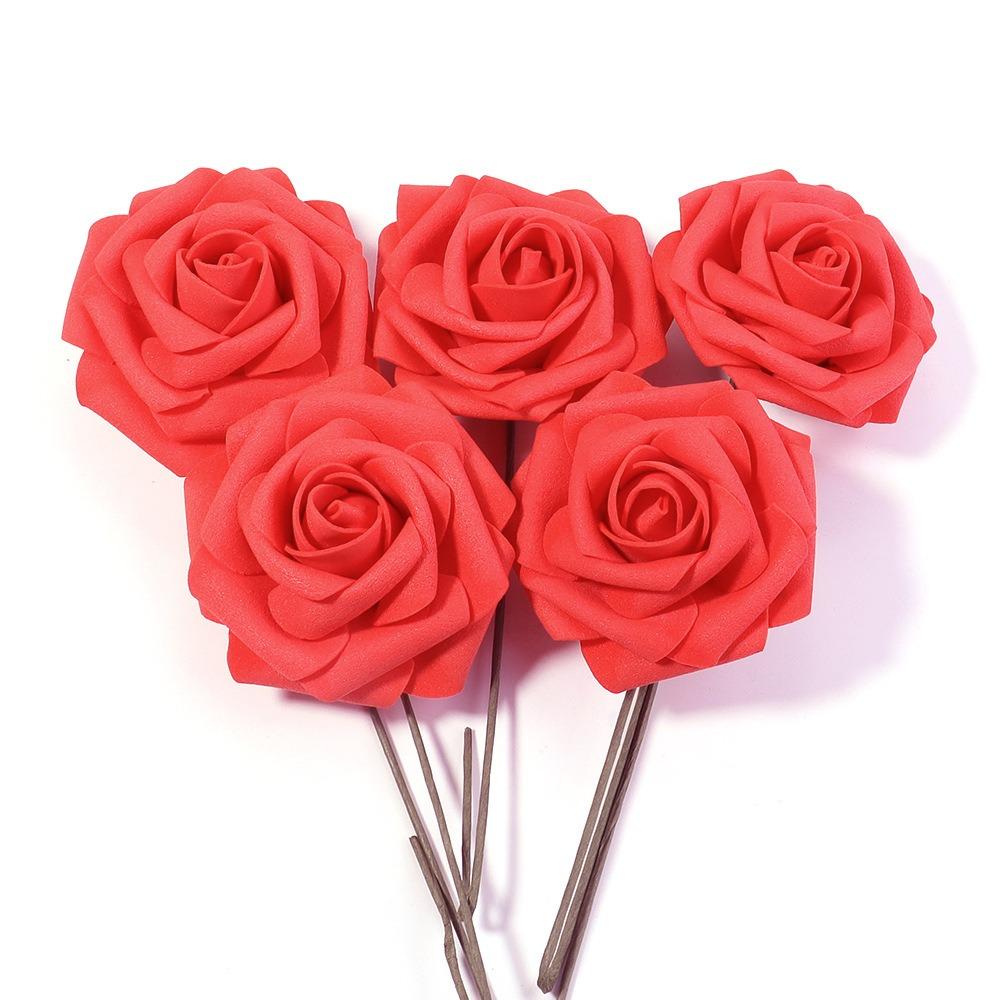 25Pcs Artificial Flowers Roses Fake Flowers For Home Decor DIY Wedding Bride Decoration Bouquet Party Supplies Garland Accessory
