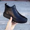 Men's Casual Leather Shoes Autumn and Winter Business Board Shoes Black Leather Short Boots One Pedal Driving Shoes Non-slip and Wear-resistant Outdoo