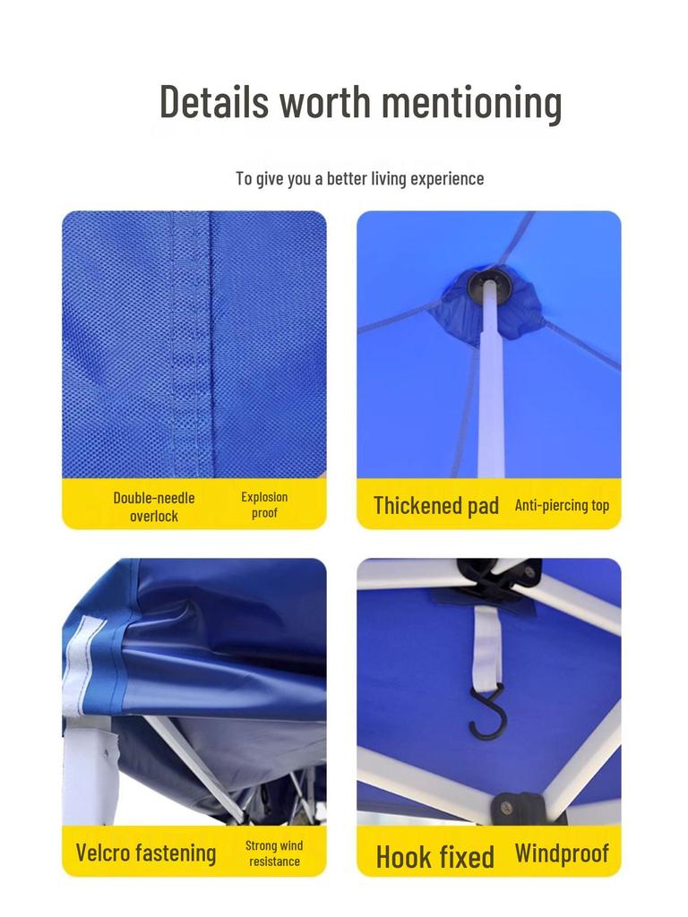 3x3m Double Layer Waterproof Sunshade Canopy with Four-Legged Frame for Outdoor Use