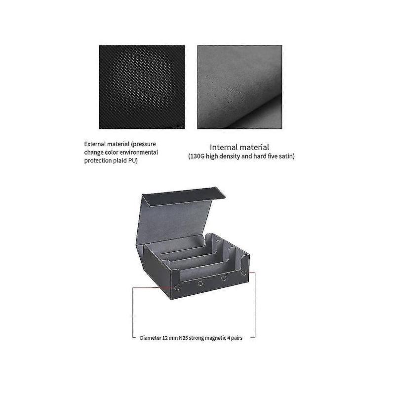 1800+ Card Deck Case For Trading Cards, Magnetic Card Storage Box Top Side-loading Deck Case Game C