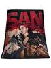 Choi San Kpop Inspired Graphic Personalized Gift Flannel Blanket All Season Use Cozy Plush Lightweight