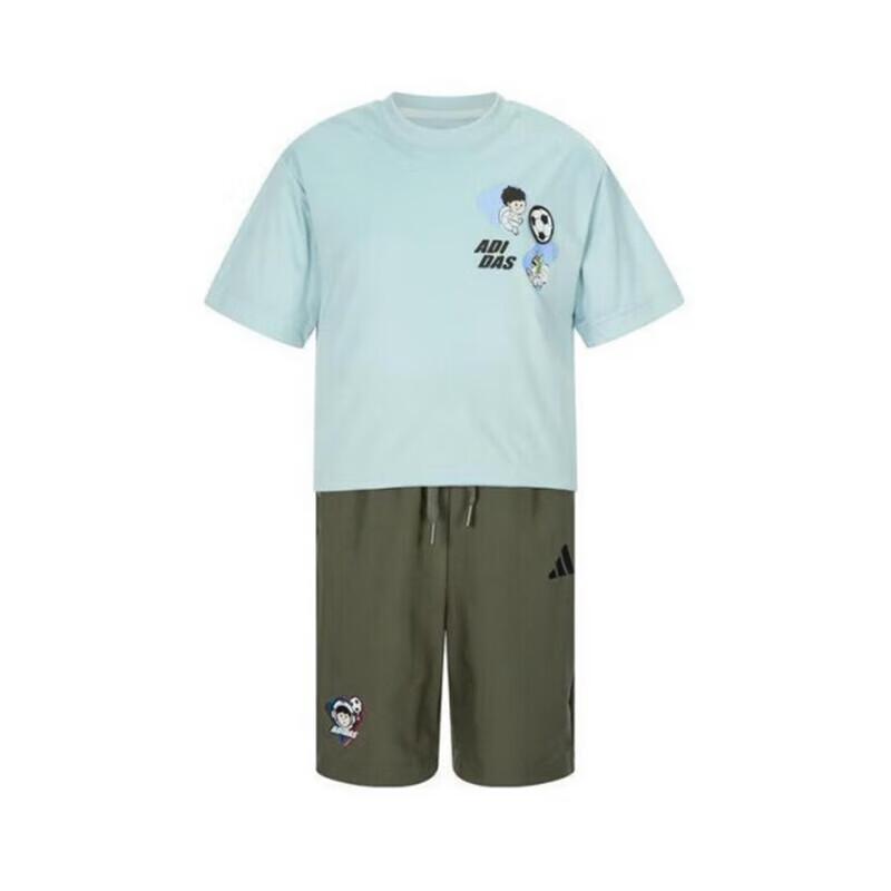Adidas Boys  JM7984 Breathable Sport Short Sleeve Set 140