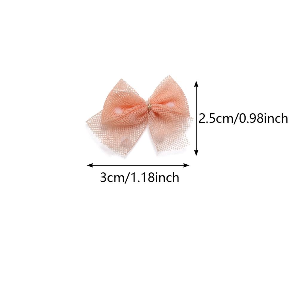 10pcs/lot Mini Mesh Bows Headwear Fresh Cute Color Loose Bow Beads for Craft Handwork Decoration DIY Hairpins Earrings Material