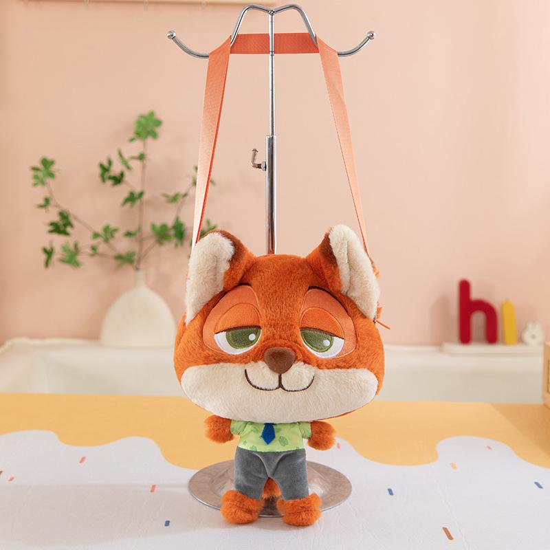 Cartoon Judy Nick Doll Messenger Bag Funny Zootopia Plush Backpack Girl Travel Doll Backpack