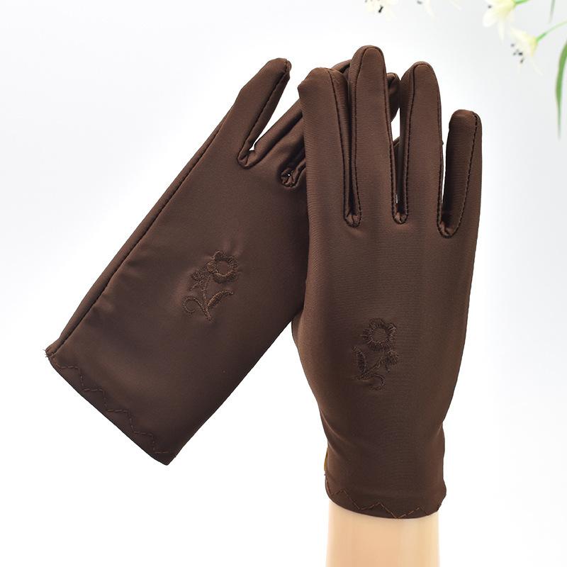 

Short Women s Sun Protection Gloves Embroidered Lightweight Breathable Fabric Soft Comfortable Fit Suitable for Outdoor Use