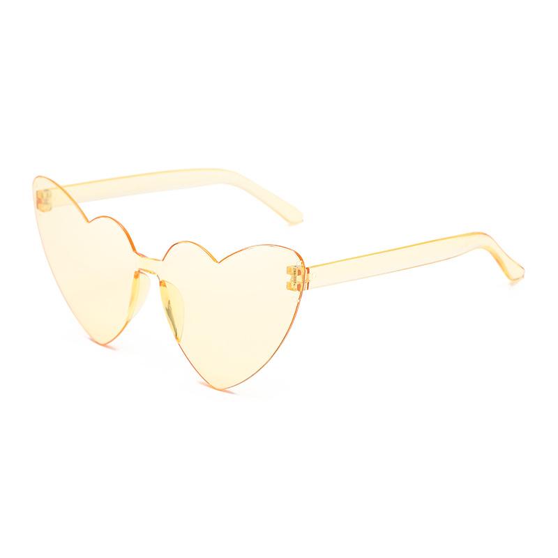 Thin peach heart sunglasses love sunglasses jelly color rimless heart type one-piece glasses candy color eyes