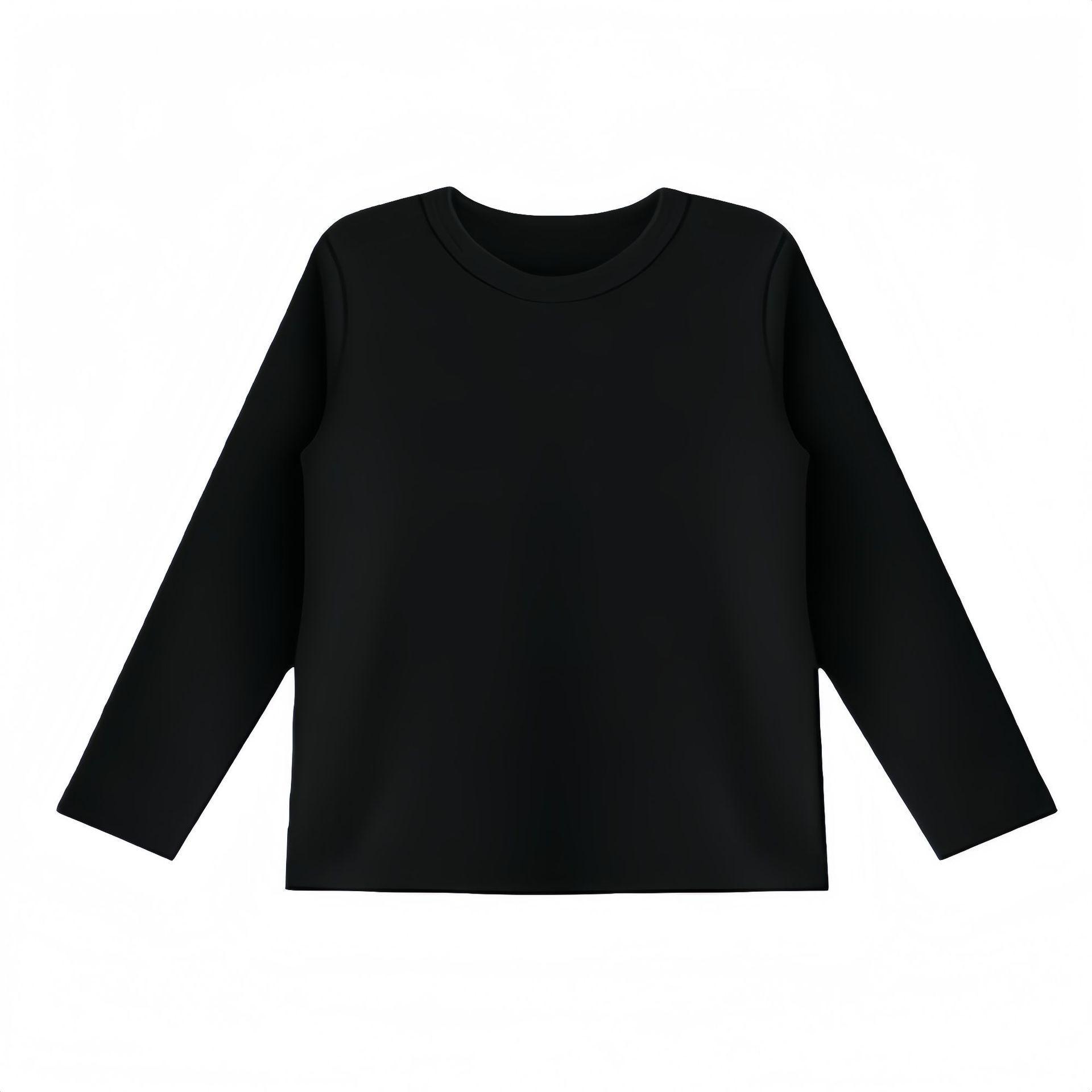 

Дитячий топ з довгим рукавом - Базовий шар - Однотонна біла або чорна футболка зі 100% бавовни для хлопчиків та дівчаток, для весни/осені 100 cm