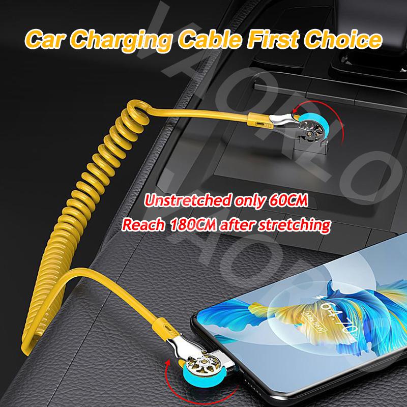 VAORLO Cable de Extensión 120W 6A Cable de Carga Rápida Para Tipo-C Micro 8Pin Cable de Datos Super Carga Soporta Transmisión Línea USB