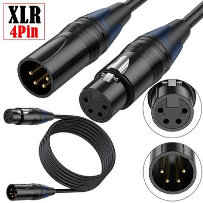 XLR4 Kabel Mikrofonkabel 4-polig Stecker auf Buchse Verlängerungskabel für Studio-Recorder Mikrofone Mischpulte LED-Licht