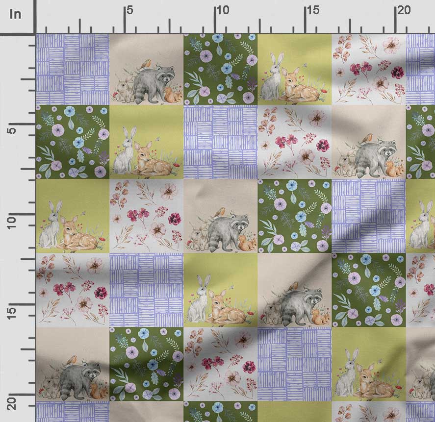 Soimoi Animals Print, Bavlna Cambric, Prošívací tkanina prodávaná The Yard 42 palců široká, bavlněná tkanina střední gramáže, Šicí potřeby,