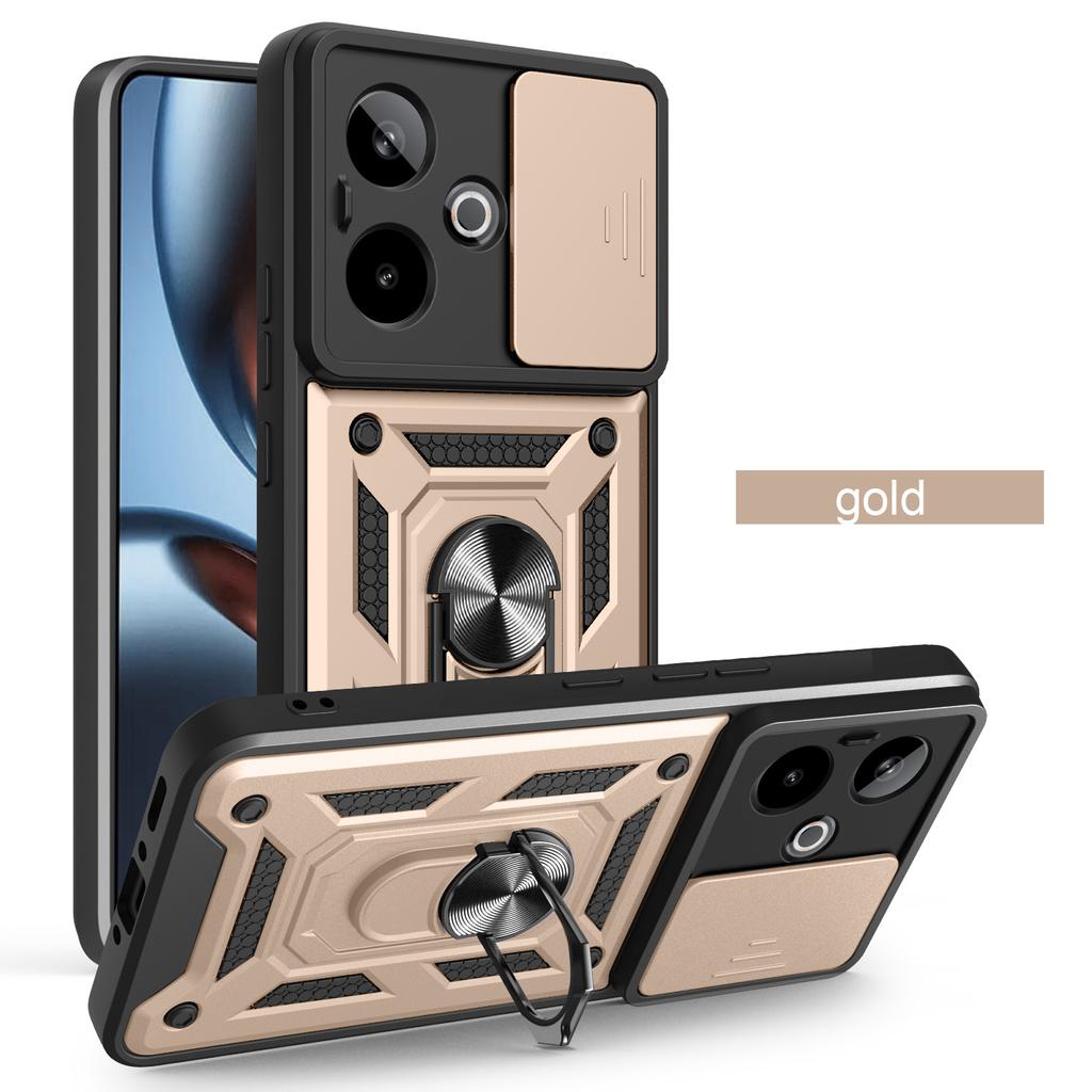For Realme GT7 Case Realme GT7T Cover Realme GT 7 GT 7T 5G Magnetic Ring Holder Armor Phone Case Slide Camera Protect Back Cover