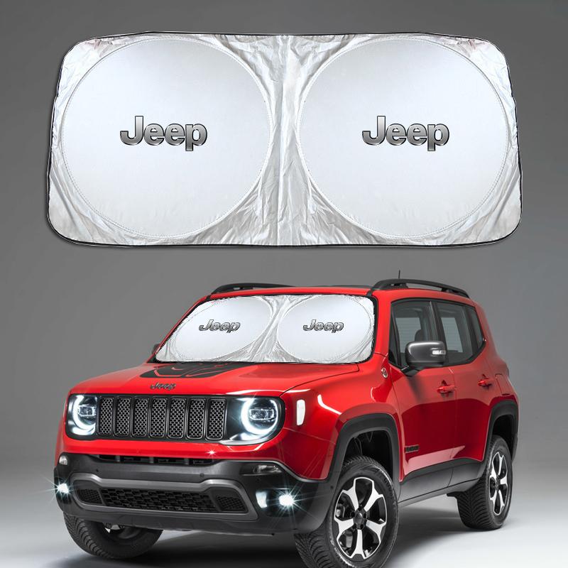 Car Windshield Sunshade UV Protection Cover Car Accessories For Jeep Grand Cherokee Wrangler JK Gladiator Compass Renegade Wagon AKX1