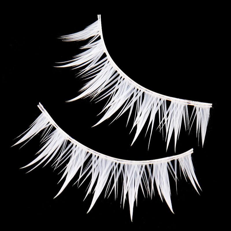 3Pairs Cross Strip White Eyelashes for Cosplay Makeup Natural Looking Long Lashes
