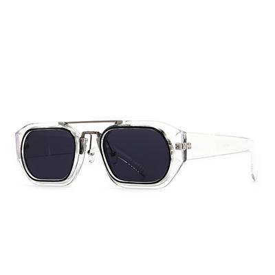 Ins Retro Double Bridges Polygon Square Sunglasses Women Fashion Brand Designer Leopard Eyewear Shades Uv400 Men Sun Glasses
