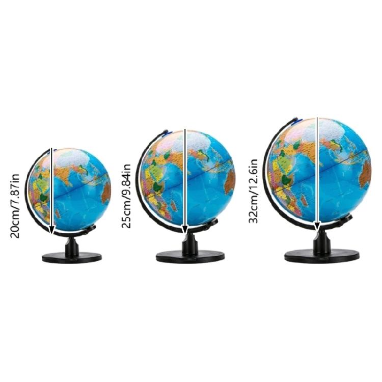 Compact To Large Illuminated Earth Globe For Various Spaces with High Resolution Display Strong Build In 20cm 25cm 32cm