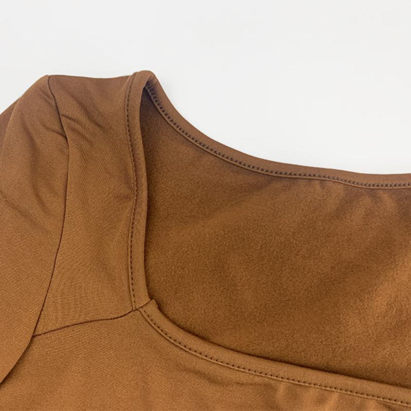 Spring and Autumn Long Sleeve Sexy Base Jumpsuits Women Rompers Tight Fitting Square Neck Female Jumpsuit Fashion Solid Casual Ladies Bodysuits 26139
