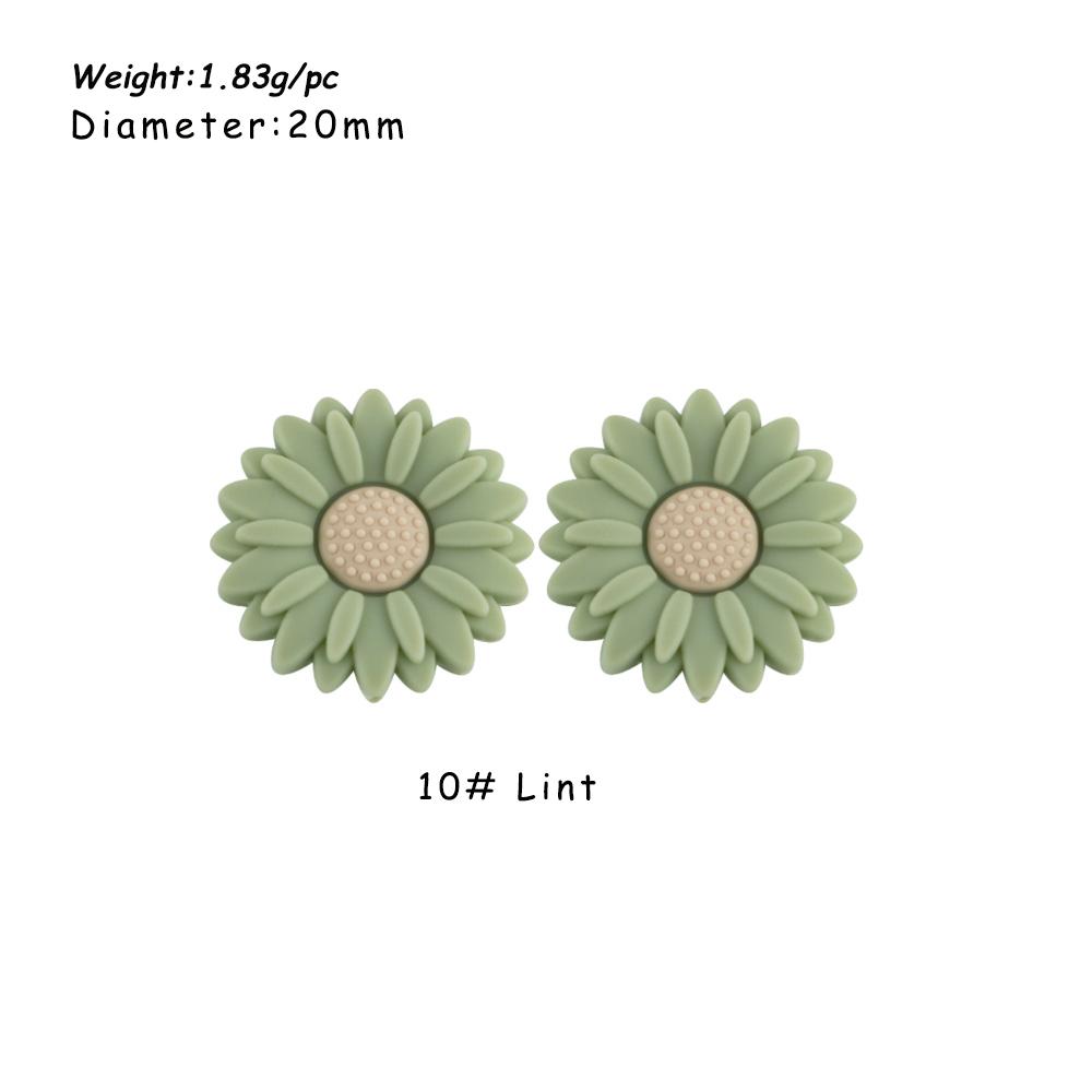 Kovict 5/15Pcs Daisy Sunflower Mini Silicone Beads DIY Pacifier Chain Bracelet Necklace Handmade Accessories For Jewelry Making