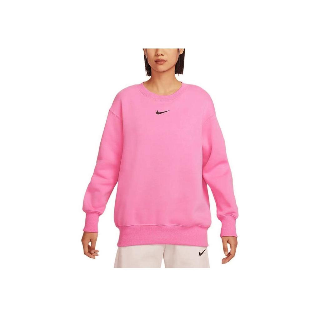 Nike Sportswear Phoenix Fleece Solid Color Crewneck Pullover Sweatshirt Women Sweatshirt Playful-Pink DQ5734-675