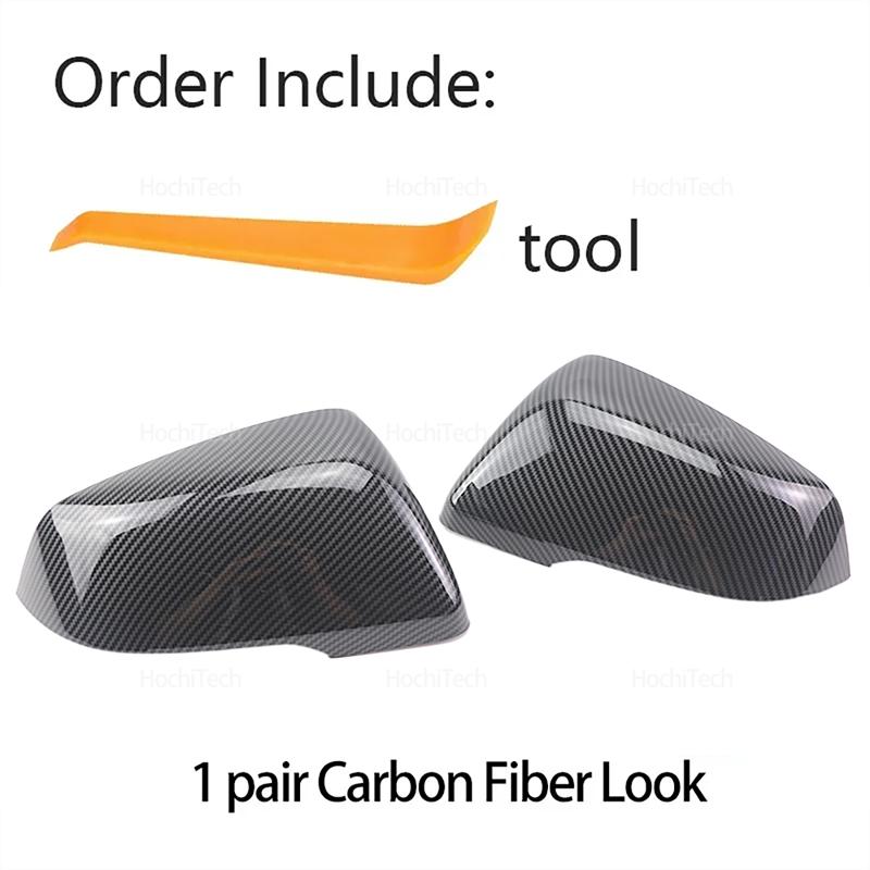 2x Spiegelkappe mit Carbonfaser-Muster Schwarze Spiegelkappen-Abdeckung für BMW F48 F49 F39 G29 F44 F45 F46 F53 F40 für Toyota Supra