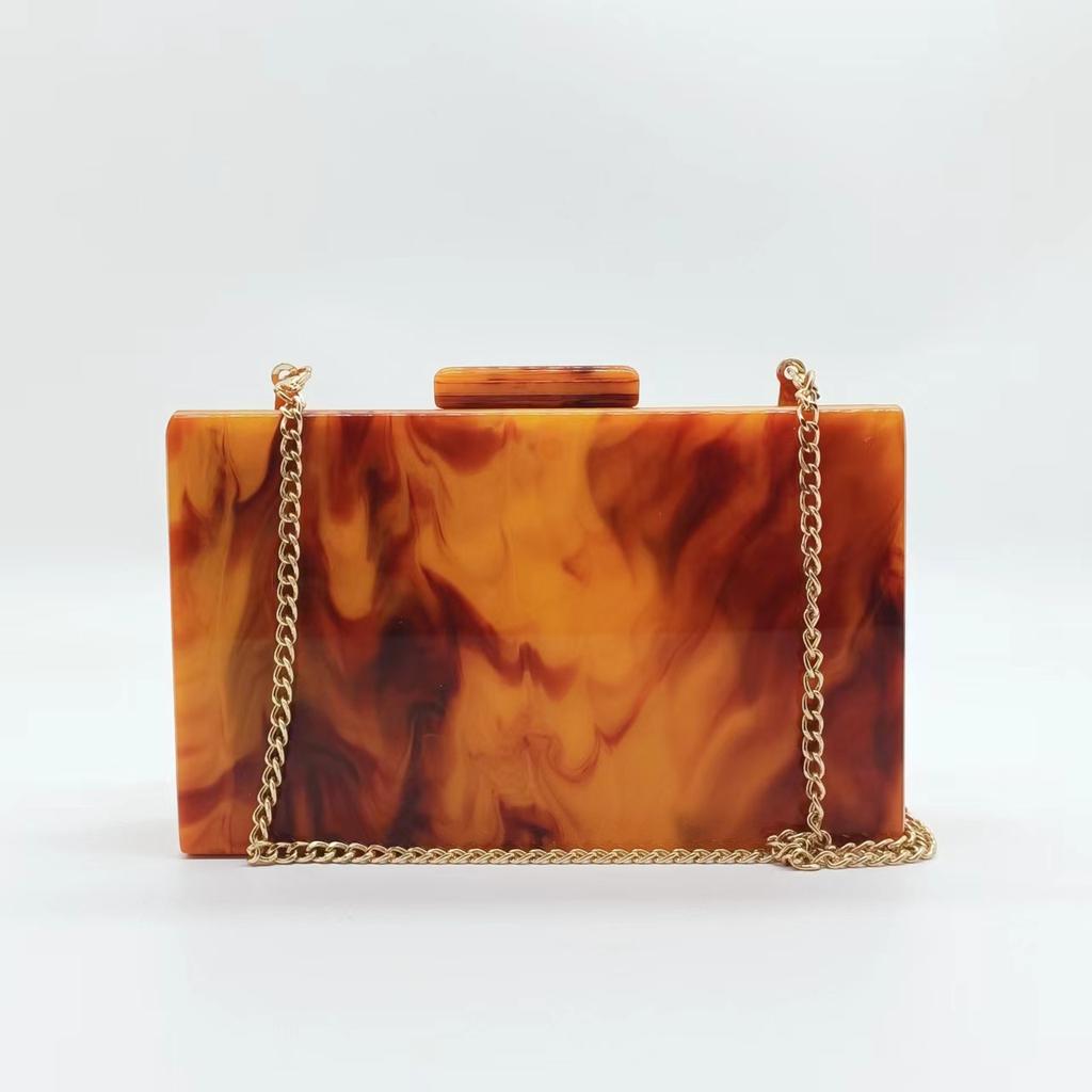 Marble Pattern Acrylic Dinner Bag, Grab Bag, One Shoulder Diagonal Span Wedding Fashion Women'S Bag